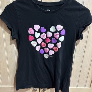 3/$15 Justice girl’s Valentines black tee
